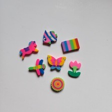 Vintage Lisa Frank 7 Erasers 90's Y2K