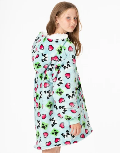 Minecraft Blue Creeper Blanket Hoodie