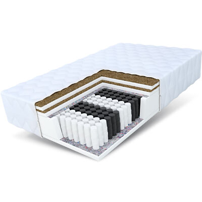 Matratze 140x200 Taschenfederkern HOME MAX DOUBLE H3 H5 Kokos 7 Zonen Höhe 26 cm