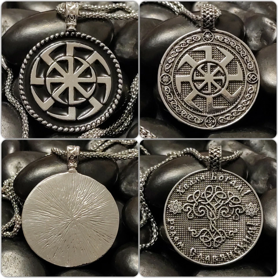 Halskette mit Sonnenrad Kolovrat Amulett Anhänger Slawisch Celtic Mythologie - Bild 2 von 2