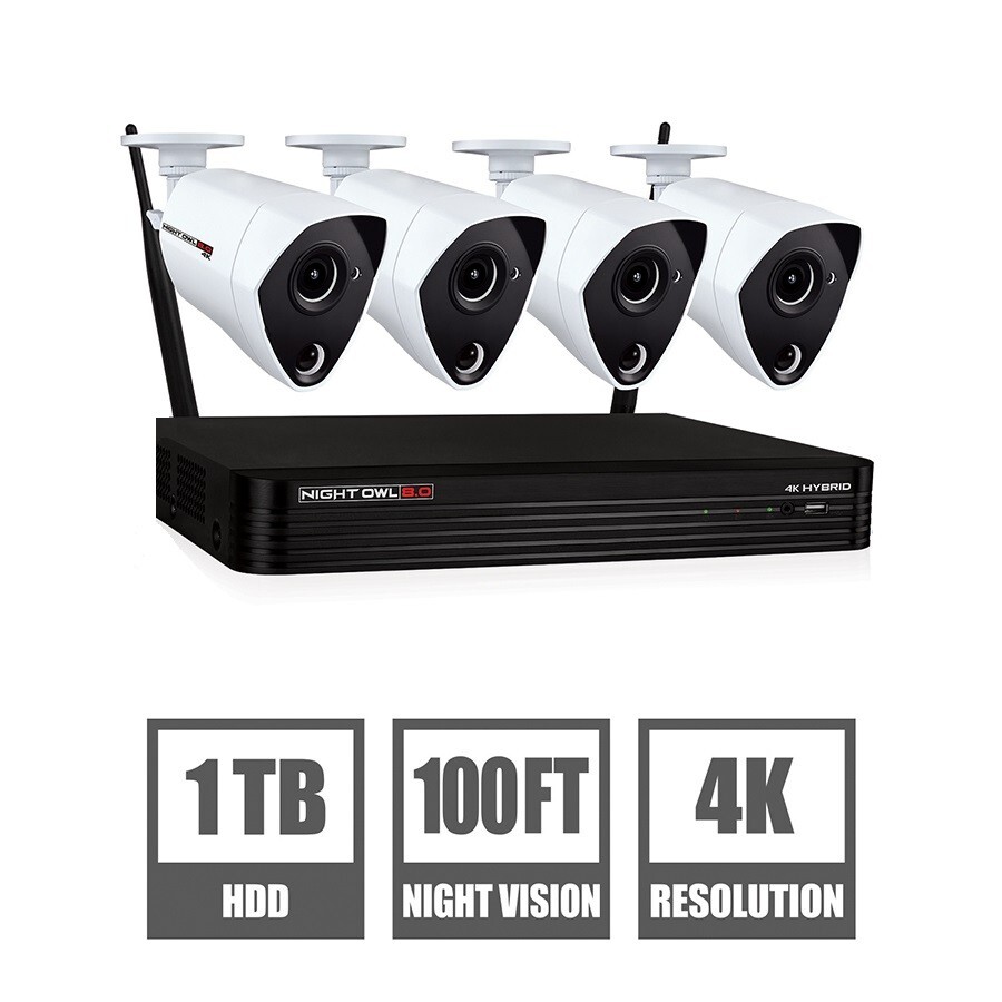 Night Owl 4k Ultra HD Hybrid Security System with Cameras and