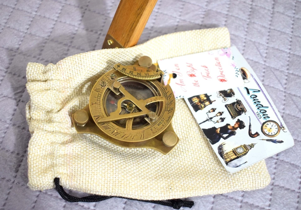 Deluxe Brass Binocular w/Clear-Sharp Optics-Presented w/ A  Wooden Tripod Stand - Image 3 of 4