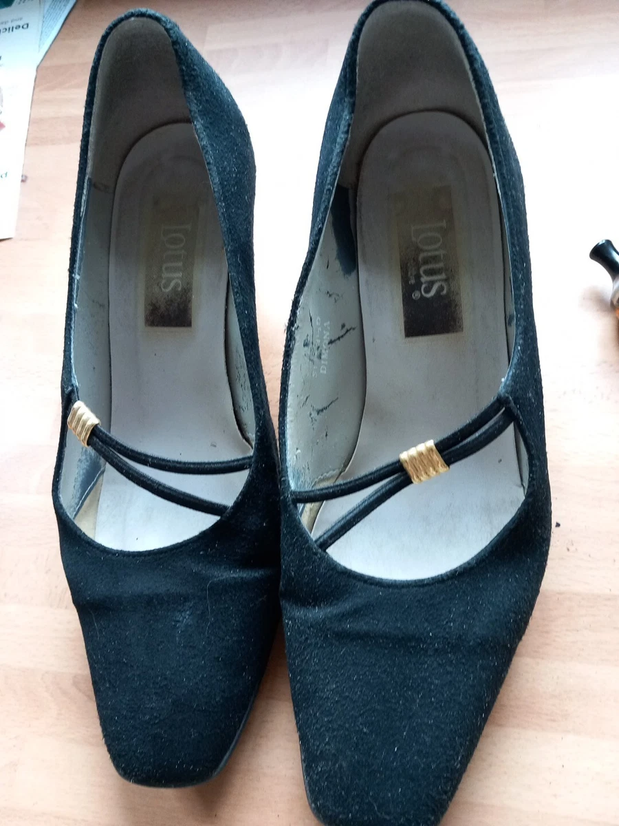 Lotus black shop court shoes