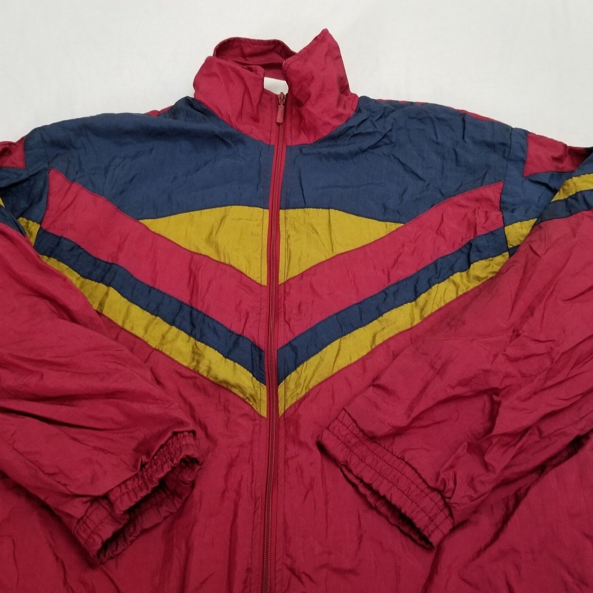 VTG 80s McGregor Windbreaker Track Jacket Colorblock Red Blue Gold
