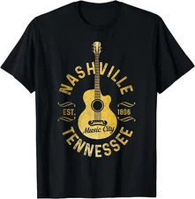 Nashville Music City Vintage T-Shirt Black--
