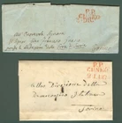 PIEDMONT. WEDGE. Two letters in postage paid 1849 for Turin. With text.