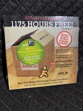 Vintage AOL McAfee Games Software 1175 Free Hours for 50 day Disc in Plastic NOS