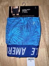LARGE AMERICAN EAGLE ULTRA SOFT LEAF PRINT BLUE BOXER BNWTS