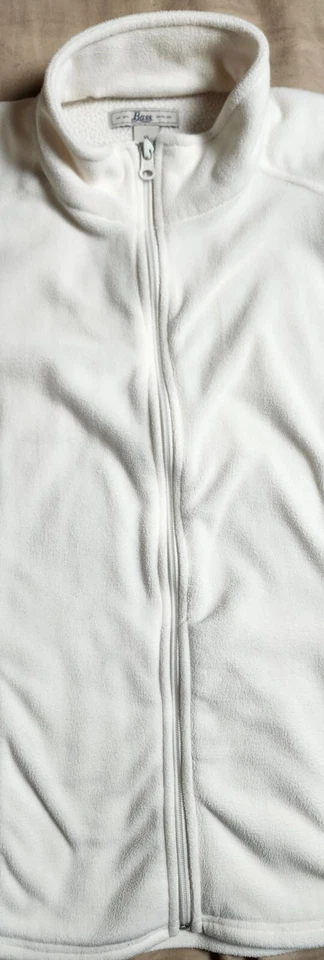 Bass White Vest Jacket Women Comfort Fleece Full Zip Size XL - Image 3 of 4