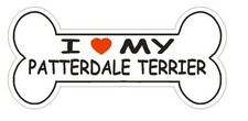 Love My Patterdale Terrier Bumper Sticker or Helmet Sticker D2501 Dog Bone Decal