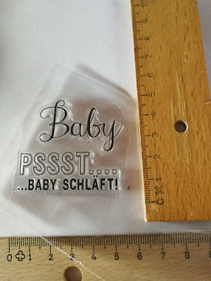 2 x Clearstamp ''Baby + Pssst... ...Baby schläft!''