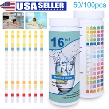 100pcs 16 in 1 Drinking Water Test Kit Strips, Home Water Quality Test for Tap!
