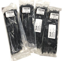 4 Bags (100 count each) 400 GTSE Black 12” Zip Ties Cable Ties 40lb Strength New