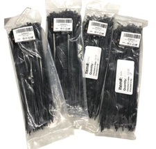 4 Bags (100 count each) 400 GTSE Black 12” Zip Ties Cable Ties 40lb Strength New