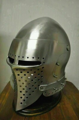 Medieval Bascinet Hounskull Klappvisor Battle Ready Armor Helmet 