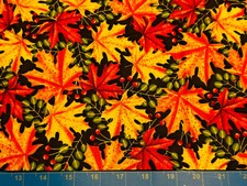 Tina SCRAP 8"x21" Remnant Fabric Cotton Leaf Tree Fall Autumn Harvest Elegant