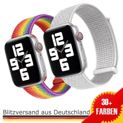 Nylon Sport Armband für Apple Watch Loop  Series 7 6 5 4 3 SE 44mm 42 40 38mm 45