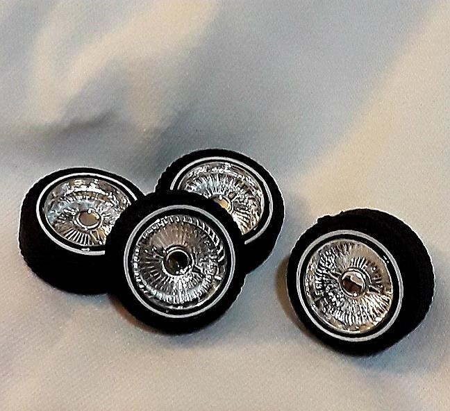 Hoppin Hydros 1/24 1/25 scale MCs CHROME Rims Wheels Tire Model