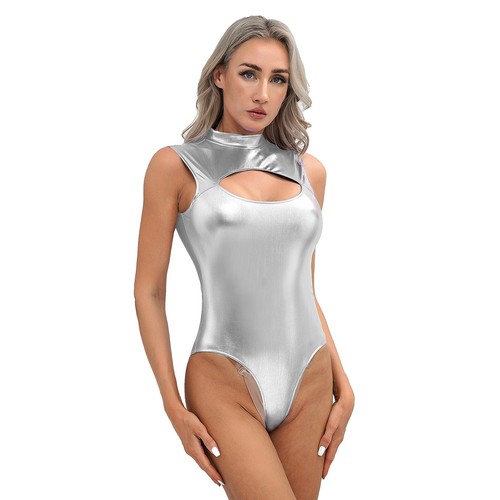 AU Women's Saucer Man Cosplay Costume Patent Leather Bodysuit Catsuit Halloween - Photo 47 sur 77