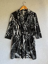 Chicos Dress Womens 1 Animal Print Faux Wrap Boho Artsy Mini Liquid Knit Evening