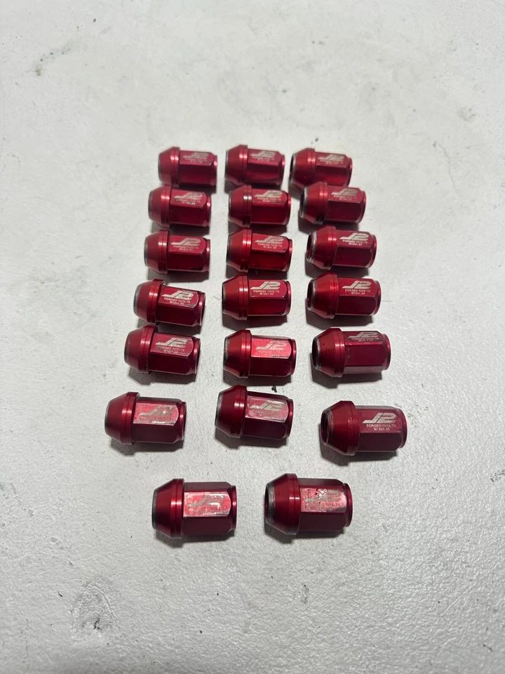 Tuerca de rueda Subaru Impreza extremo cerrado J2 forjada 7075-T6 M12x1,25 roja OEM 20 PIEZAS Foto 2 de 4
