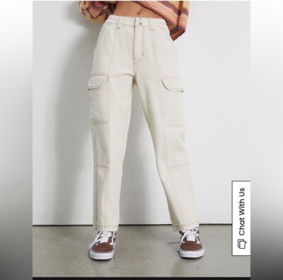 PacSun Tan Elastic Waist Cargo Pants Size M Straight Leg