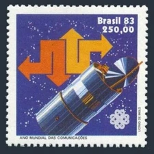 Brazil 1856, MNH. Michel 1963. World Communications Year WCY-1983. Satellite.