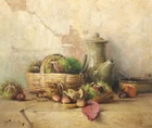ROBERT CHAILLOUX (1913-2006) LARGE SIGNED FRENCH OIL CANVAS - CHESTNUTS ON TABLE
