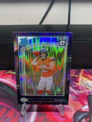 2024 Panini Donruss Optic - Rated Rookie Bo Nix #209 Purple Shock Prizm (RC)