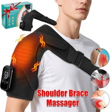 Cordless Heated Shoulder Massager Brace with Vibration Therapy Joint Pain Relief