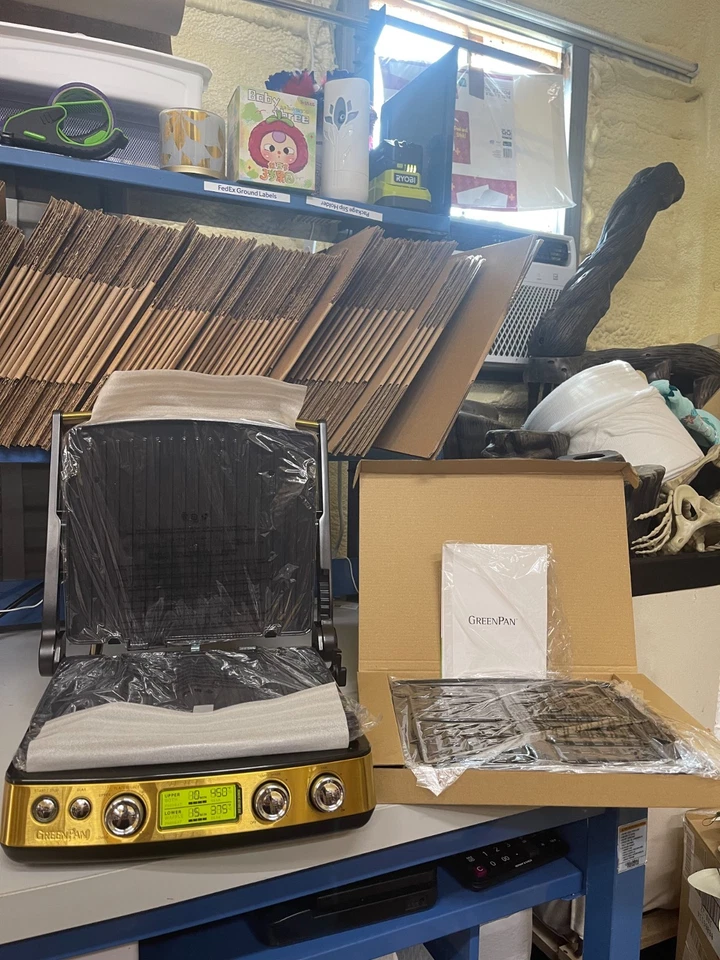 Parrilla y plancha de contacto multifunción Elite 7 en 1, cerámica saludable antiadherente... Foto 3 de 4