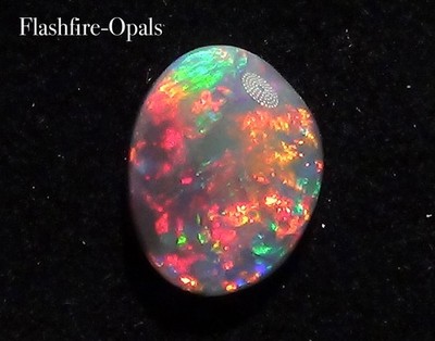 2,17 ct. GEM SOLID BLACK OPAL  BRILLIANT ROT-ORANGE-GRÜN  VIDEO  FLASHFIRE-OPALS