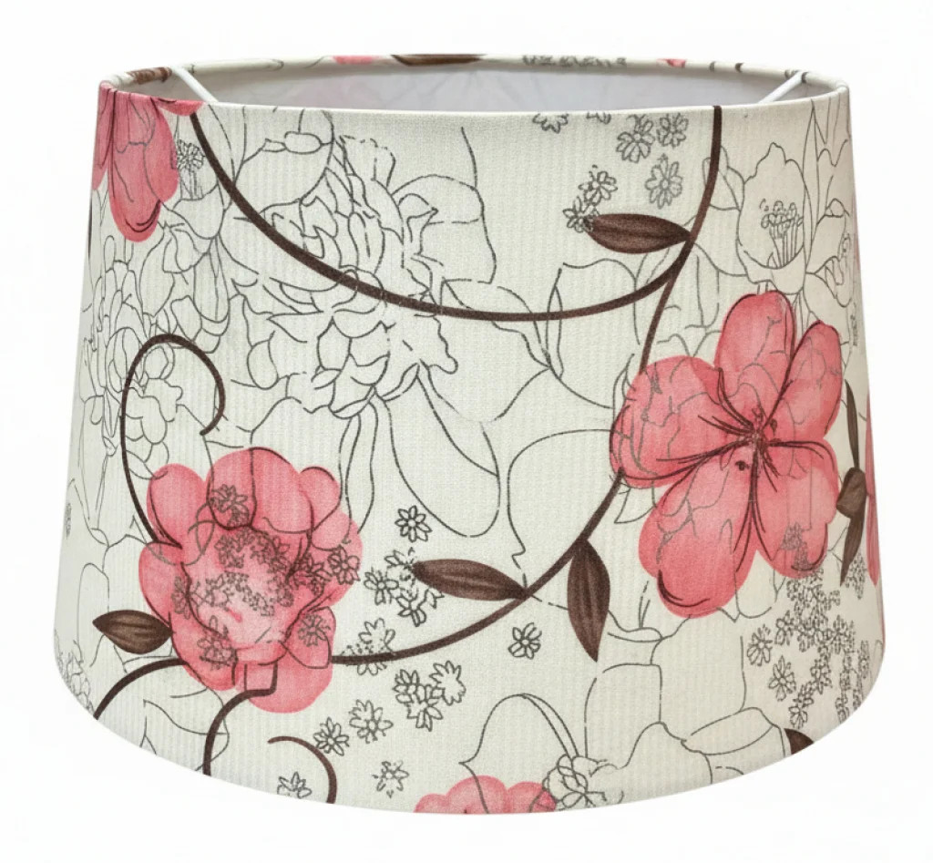 Lampshade Pink 11"" Flower Cotton Tapered Drum 280mm CT Lighting LAPDK