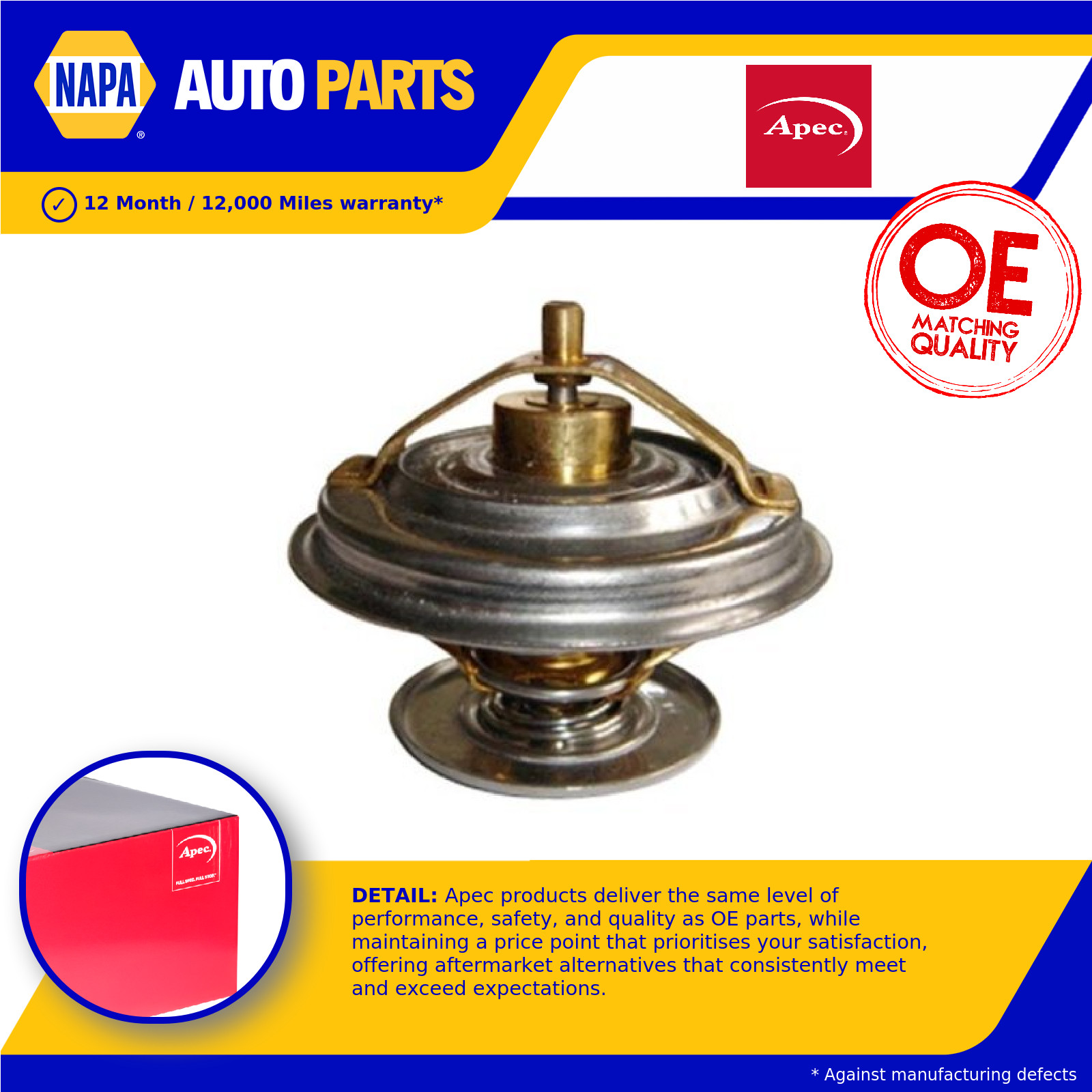 Coolant Thermostat ATH1244 Apec 133734 7910247116 0012039075 0022033575 Quality