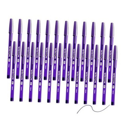 Writon Round Stick Ballpoint Pens, 1.0mm Medium Point, Purple Ink, 24 Pack