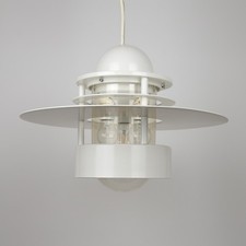 Vintage Pendelleuchte Orbiter Maxi Albertslund von Louis Poulsen, 1960er, weiß