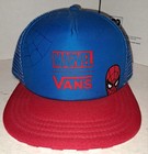 Vans X Marvel Spiderman Hat Blue Red Snapback Checker Trucker Hat Retro Teen New — photo 1