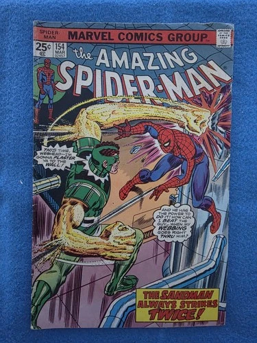 Amazing Spider-Man Mar 1976 #154, Sandman Marvel Value Stamp, Combined Shipping