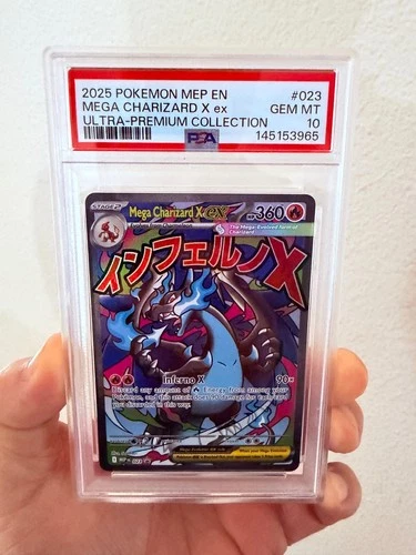 PSA 10 Mega Charizard X ex 023 Me Phantasmal Flames UPC Black Star Promo Holo