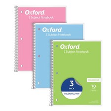 Spiral Notebooks, 3 Pack, 1 Subject, College Ruled Notebooks for School