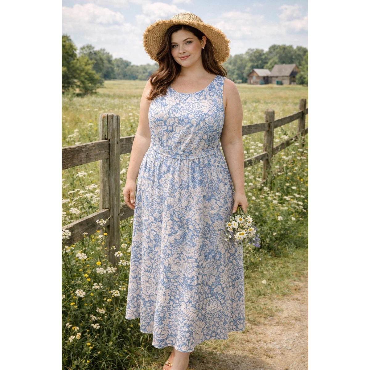 perceptions sleeveless floral midi fit flare dress Pink Sleeveless Mikado Fit And Flare Midi Dress With V-Back main image 0