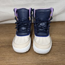 Nike ACG Woodside 2 Boots Youth 7Y Navy Cream Purple Waterproof Duck Snow Boots
