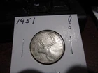 1951 - Silver - Canadian quarter - Canada 25 cents