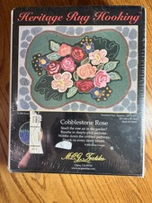 VTG MCG Textiles Cobblestone Rose Floral Heritage Rug Hooking 20x27 NIB 73018