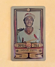1983 PERMA GRAPHIC==GOLD==SUPER-STAR #-15 LONNIE SMITH==ST. LOUIS CARDINALS