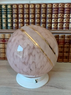Globe ancien en verre Clichy, pour lampe plafonnier ou lampe à poser . REF 8350 - Photo 1/4