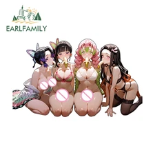 EARLFAMILY 5.1" Nezuko Car Sticker Skateboard SUV Artistic Caravan Vehicle Decal