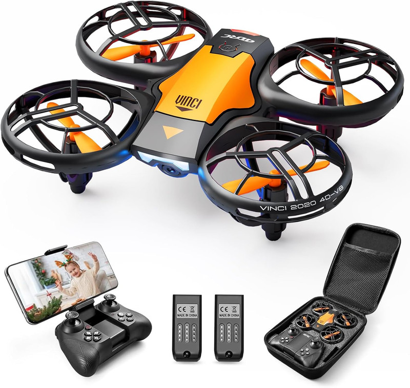 Mini Drone with 720P HD Camera for Kids, FPV 2.4G Wifi, Upgraded Propeller Guard