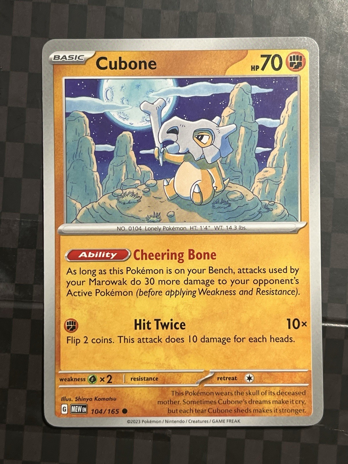 Cubone 151 Pokémon TCG 104/165 Scarlet & Violet Common NM