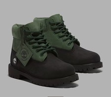 Timberland 6-Inch Premium GS Black Green TB0A6BETEJG Waterproof Boots Youth SZ 5
